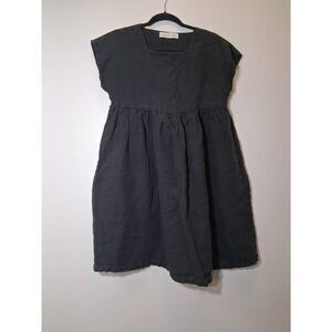 Love and confuse womens small baby doll off black dress 100% linen